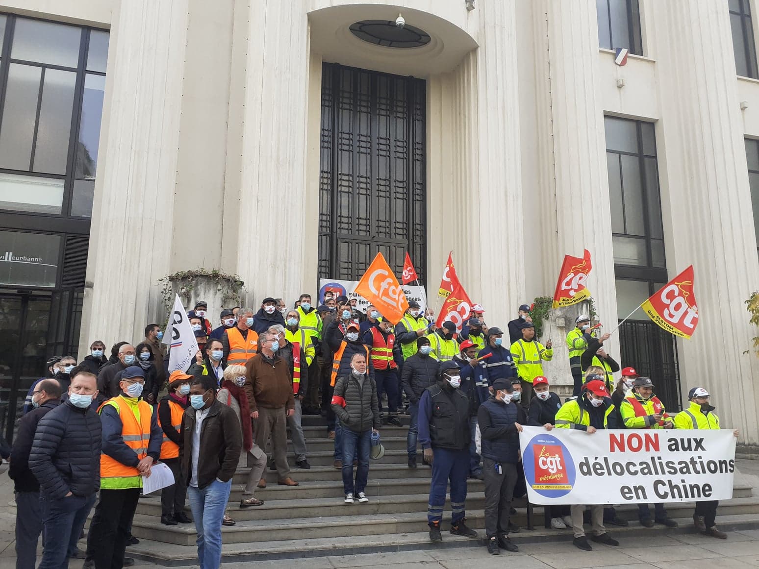 A Villeurbanne, les élus et les salariés de General Electric unis contre le plan de restructuration