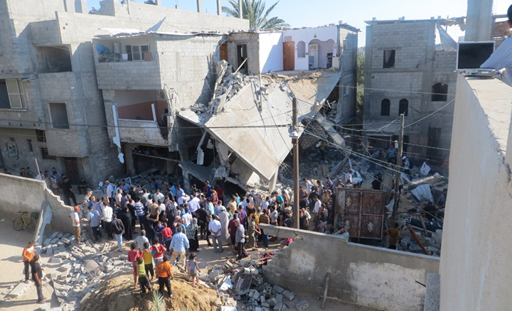 Une maison bombardée pendant la Guerre de l’été 2014