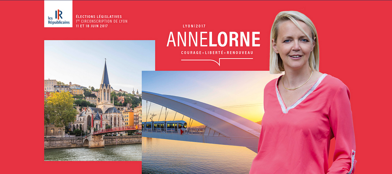 Anne Lorne, candidate LR à l'élection législative dans la première circonscription du Rône. Capture d'écran de Annelorne.com 