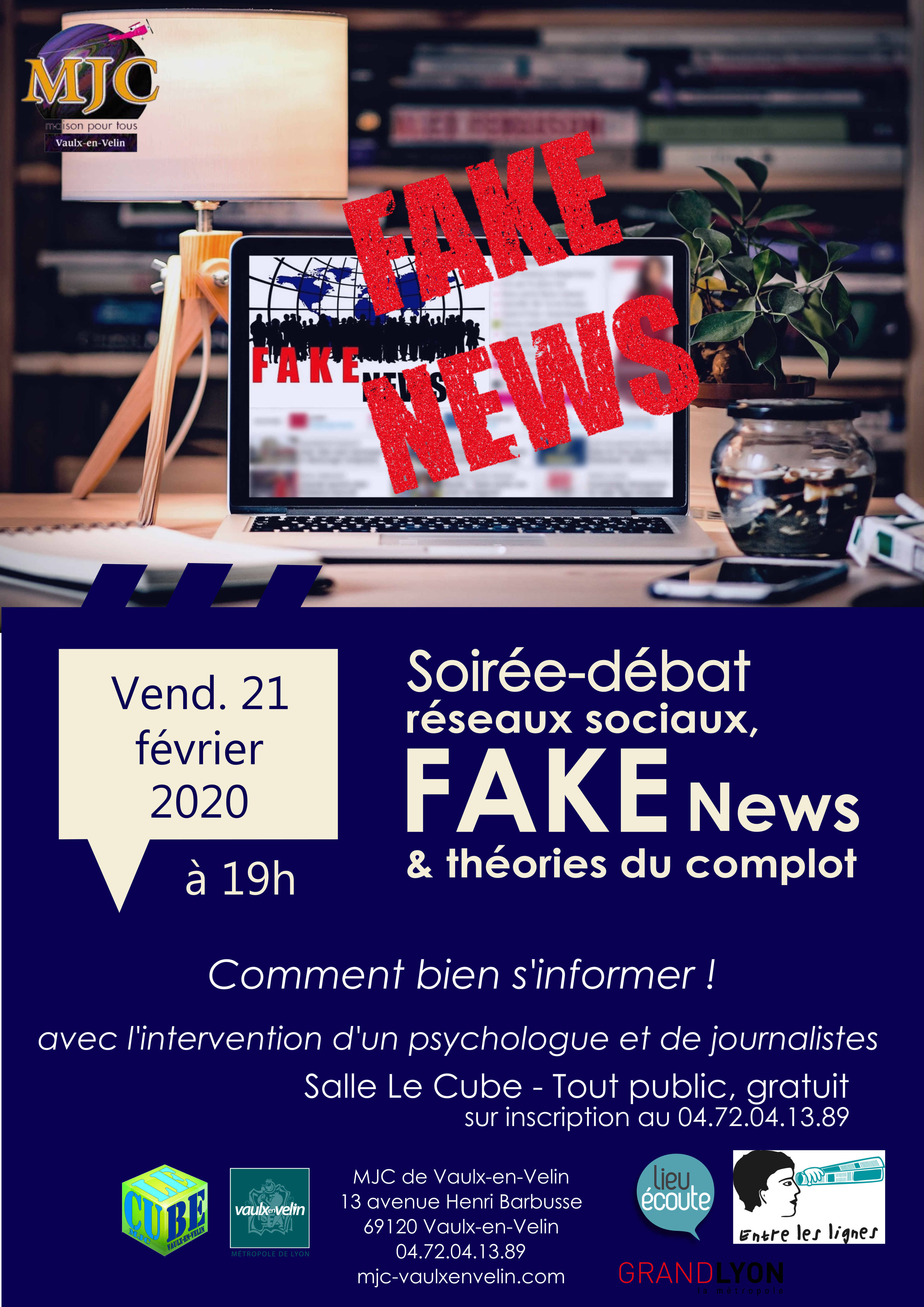 La MJC Vaulx-en-Velin organise une soirée « réseaux sociaux, fake news et théories du complot »