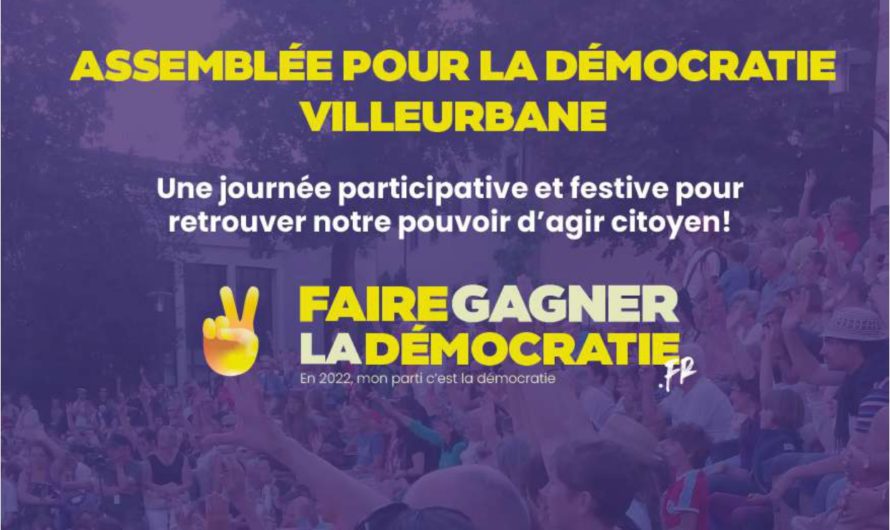 Une assemblée citoyenne et participative sur la démocratie à Villeurbanne, ce dimanche