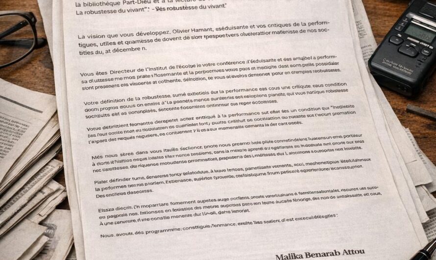 Lettre ouverte à l&rsquo;attention d&rsquo;Olivier HAMANT